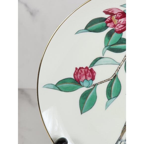 Satsuma Camelia & Thrush Gardens Of The Orient 7 1/2" Asian Plate Decor Japan - Picture 7 of 14